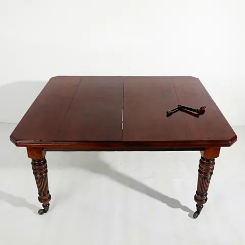 Hardhouten eettafel met 6 stoelen - Romantisch - Hout - Eind 19e eeuw