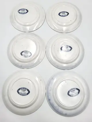 Sarreguemines, U&C - Platen (6) - Keramiek, Decoratie van de keizerlijke tuinen