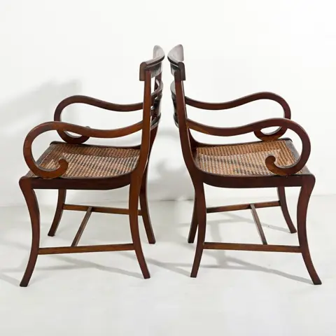 Paar fauteuils - Guilherme IV - Willem IV stijl - Hout - Begin 20e eeuw