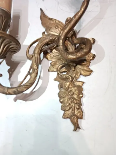 Wandkandelaar (2) - Rococo stijl - Brons - Begin 20e eeuw