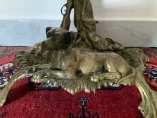 Haardstel met jachthond (4) - Brons - Eind 19e eeuw