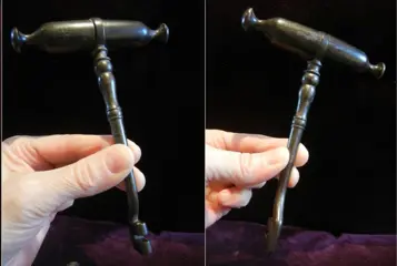 set van twee garengeot sleutels - tandarts (2) - Hout, IJzer (gesmeed), Hoorn - begin 19e eeuw