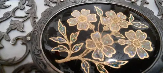 Doos (1) - Hout, Parelmoer - Eind 19e eeuw