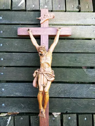 Beeld, Kruis Lichaam van Christus - Hout - Begin 20e eeuw