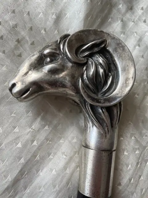 Wandelstok, Ram - Hout, Messing, Zilver - Tweede helft 20e eeuw