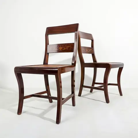 D. Maria I stoelenset (6) - Mahonie, Tulpenboomhout - Begin 20e eeuw