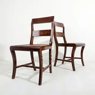 D. Maria I stoelenset (6) - Mahonie, Tulpenboomhout - Begin 20e eeuw