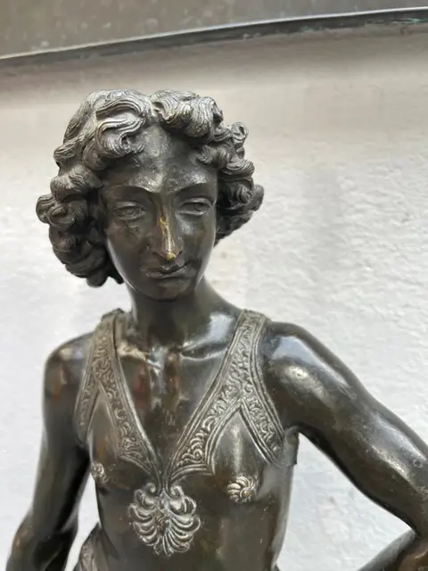 Dal modello di Verrocchio - Beeld, David - 60 cm (1) - Brons - ca. 1900