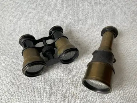 Telescopen, Verrekijker - Leder, Messing - circa 1900