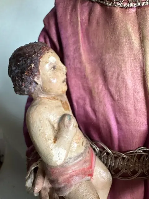 Beeld, San Antonio met kind (61 cm.) - Hout - Eind 19e eeuw