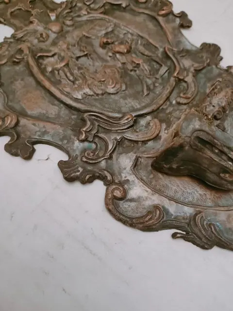 Wijwaterbak (1) - Barok - Koper, Zilver gelamineerd - Eerste helft 18e eeuw