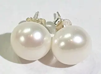 Prachtige barokke gigantische zoetwaterparels en griekse kruizen - collier en oorbellen (2) - Hematiet - 925 zilver vergulde broche - AAAA - Tweede helft 20e eeuw