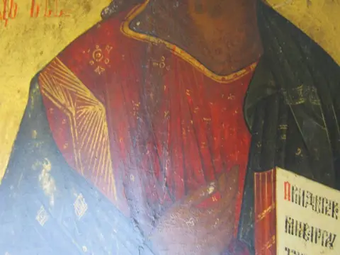 Icoon, Christus Pantocrator - Hout - 19e eeuw