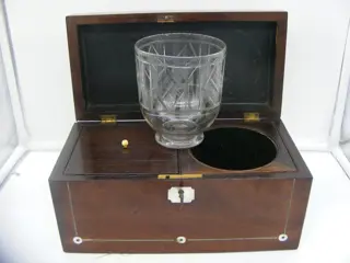 Tea caddy - Mahonie, Palissander - Eind 19e eeuw