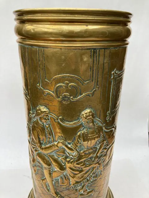 antiek koper beslagen paraplubak (1) - Art Deco - Koper - 1900-1925