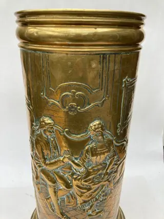 antiek koper beslagen paraplubak (1) - Art Deco - Koper - 1900-1925