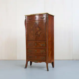 Secretaire - Louis XV - Marmer, Messing, Palissander - Eind 19e eeuw