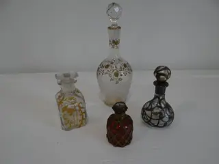 parfumflesjes (4) - Kristal, Messing, Zilver