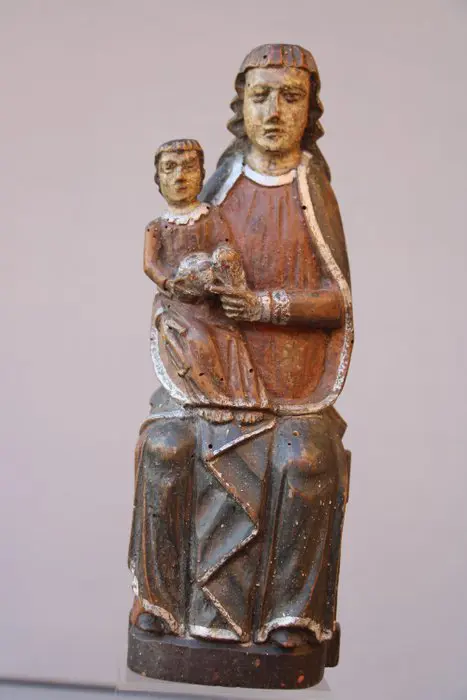 Beeld, Maria en Jezus - Hout - Eind 19e eeuw