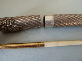 Negentiende reisschrijfset - Verzilverd, been, verguld metaal, glas, metaal, leer - Begin 19e eeuw