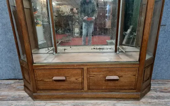 Belangrijke etalage uit de Art Deco-periode in massief eiken rond 1925 - Eik - 20e eeuw