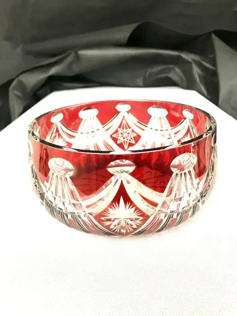 Val Saint Lambert - prachtigezeldzame antieke fruitschaal Val Saint Lambert - Kristal