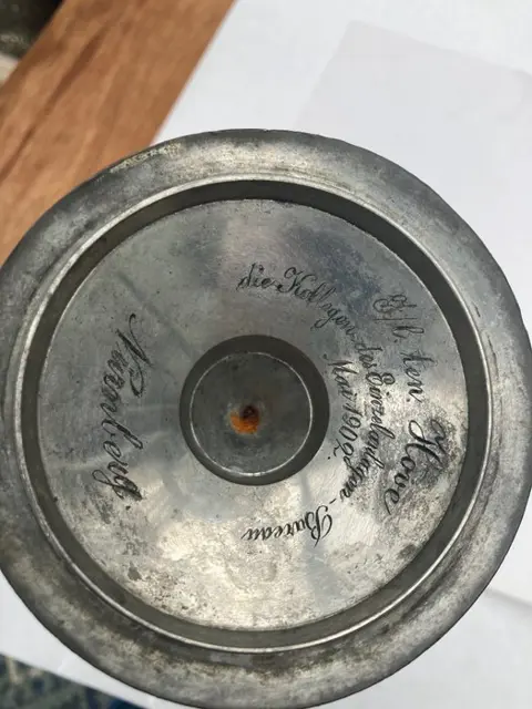 Bierpul in de vorm van een middeleeuwse toren - Tin - Gedateerd 1902