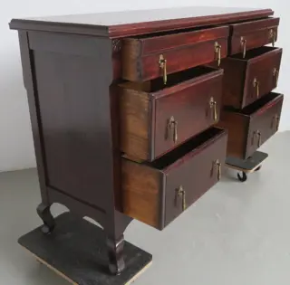 Dressoir - Queen Anne stijl - Naaldhout, Spiegelglas - Begin 20e eeuw