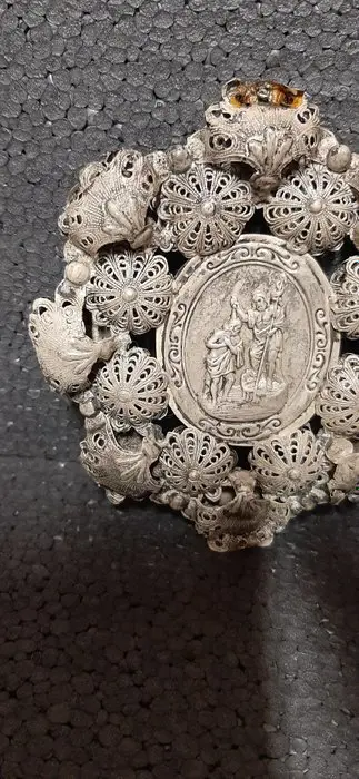 Filigraan rozet - Zilver - Tweede helft 19e eeuw