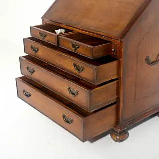 Bureau met verhoging - George III - Georgiaanse stijl - Hout, Leder - 20e eeuw
