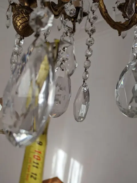 Kroonluchter, (120 cm.) - Rococo stijl - Brons, Kristal - Tweede helft 20e eeuw