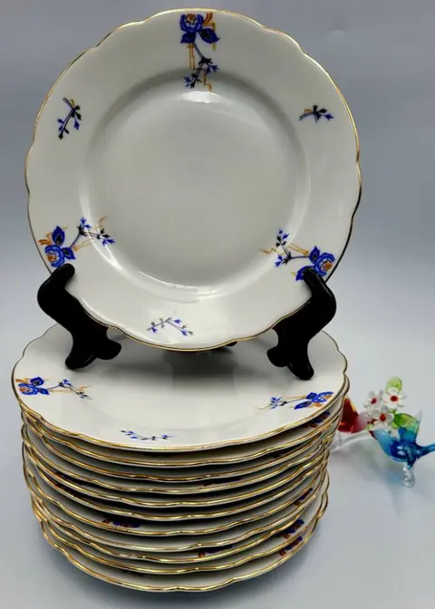 Gibson & Son Made in Germany - Dinerborden (12) - Porselein, handgeschilderde bloemen