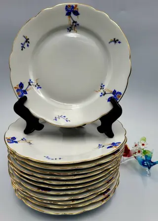 Gibson & Son Made in Germany - Dinerborden (12) - Porselein, handgeschilderde bloemen