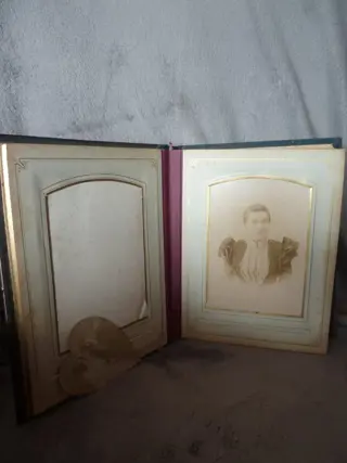 19e eeuws fotoboek - Leer, papier, karton - XIX e