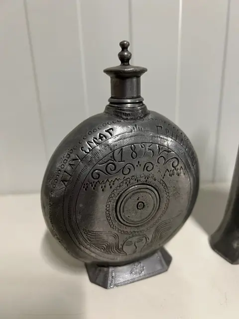 Vintage Tinnen Zakflesjes Parfumflesjes (3) - Midden 19e eeuw