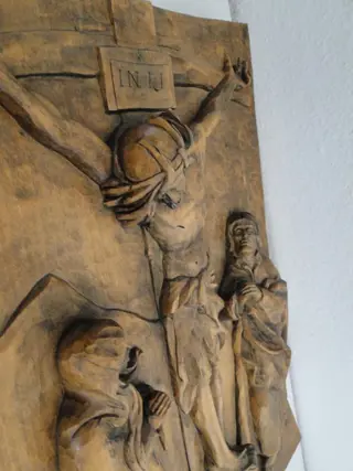 Reliëf, Christus aan het kruis - Hout - Eerste helft 20e eeuw