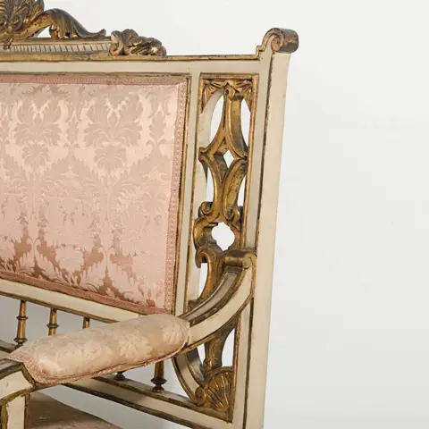 Bank en fauteuils - Lodewijk XVI-stijl - Hout, Textiel - 19e eeuw