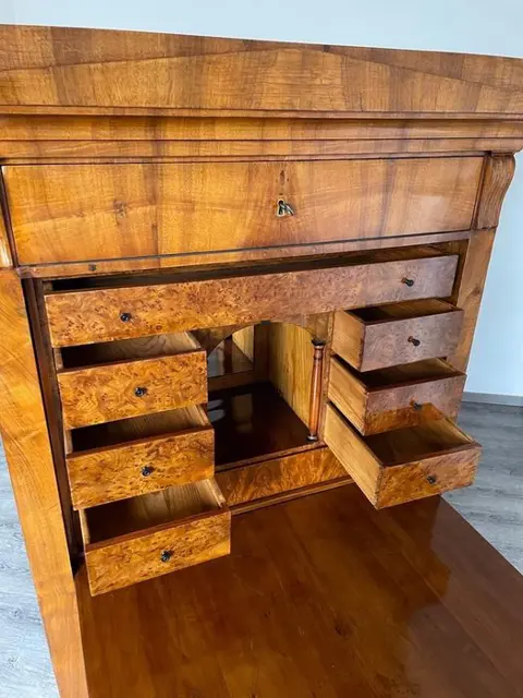 Secrétaire à abattant - Biedermeier - Walnoot - Eerste helft 19e eeuw