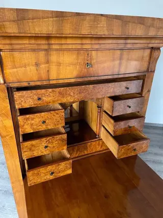 Secrétaire à abattant - Biedermeier - Walnoot - Eerste helft 19e eeuw
