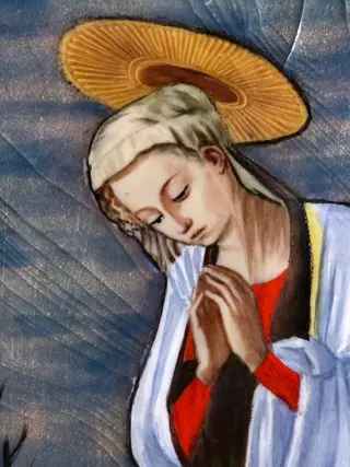 Madonna met kind - Emaille - Eind 19e eeuw