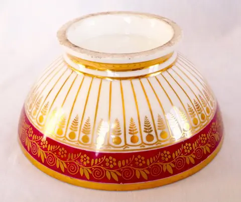 Koekjeskom van rood en goud Parijs porselein - Empire - Porselein