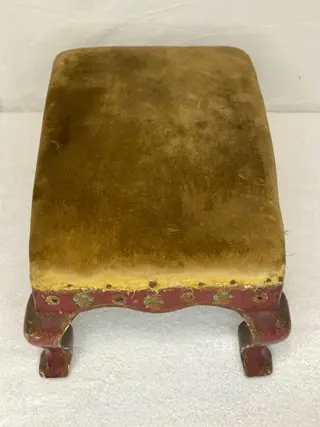 Voetsteun Voetsteun - Fluweel, Hout, Canvas - Tweede helft 19e eeuw