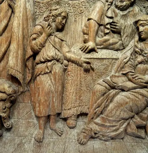 Reliëf, scène uit het oude testament - Eik - Eerste helft 18e eeuw