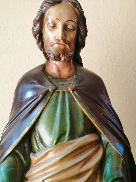 Beeld, St Jozef met Kindje Jezus (85 cm.) - Gips - Circa 1900