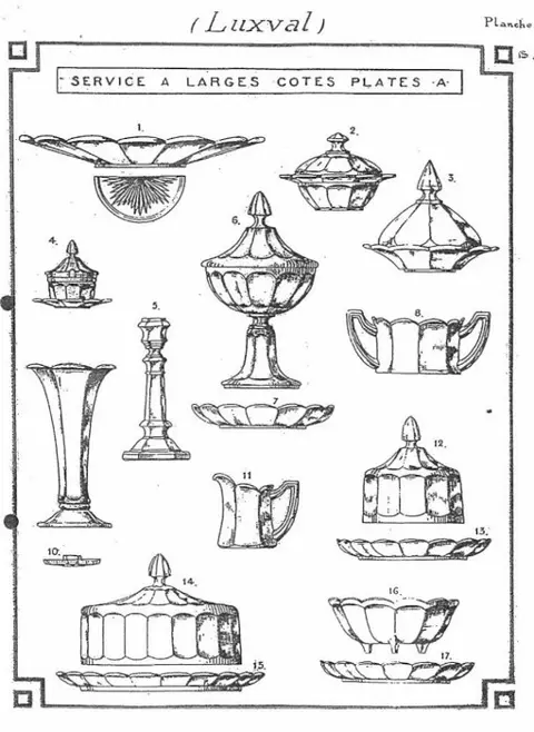'Cotes plates' dishes (c. 30 and 26 cm in diameter, each between 780 and 1100 gr) (5) - Glas, Kristal