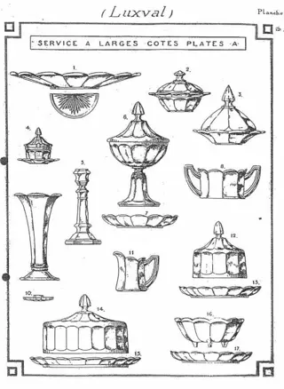 'Cotes plates' dishes (c. 30 and 26 cm in diameter, each between 780 and 1100 gr) (5) - Glas, Kristal