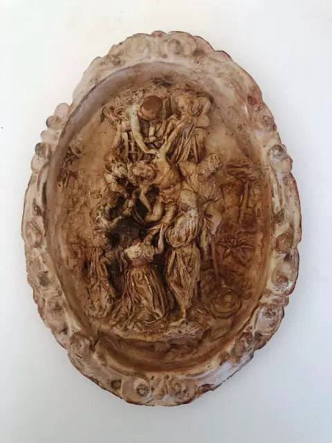 Klein bas-reliëf met als thema de afzetting van Christus (1) - Gips - 20e eeuw