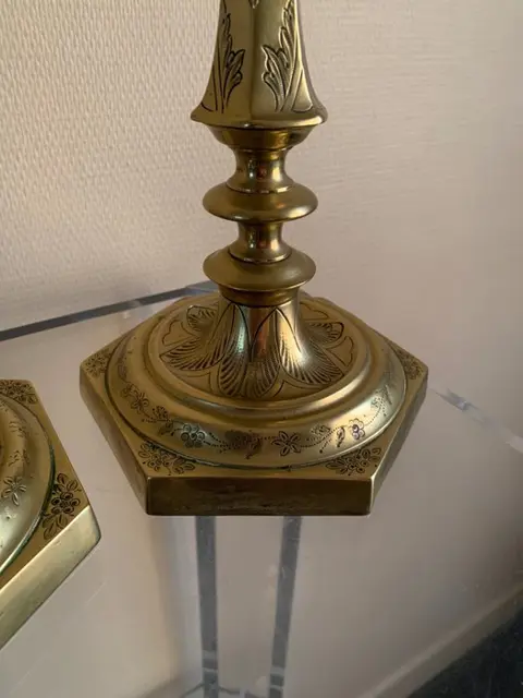 Kandelaar (2) - Brons (verguld) - Eind 19e eeuw