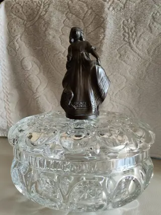 Juwelendoosje - Brons (gepatineerd), Kristal - Eind 19e eeuw