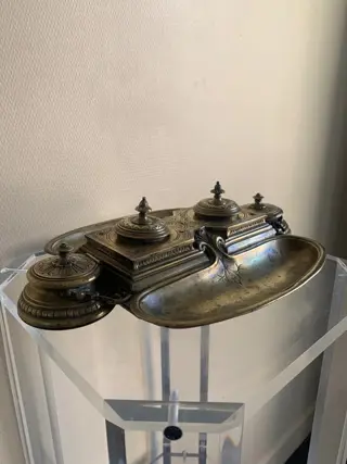 Inktpot - Brons (verguld) - Eind 19e eeuw